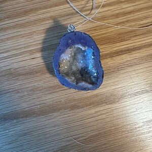 Purple Geode Pendant Necklace